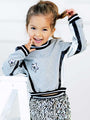 Grey Sweatshirt with Metallic Stars for Girls
