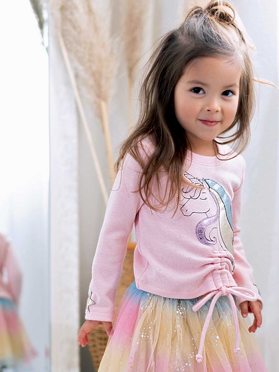 Unicorn Ruched Sweatshirt for Girls