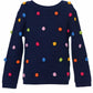 Pom Pom Navy Knit Sweater for Girls