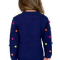 Pom Pom Navy Knit Sweater for Girls