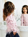 Joyous Sparkle Pink Ruffle Sweatshirt for Girls