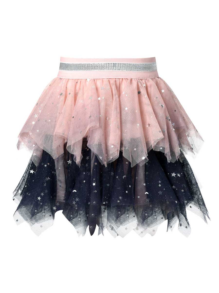 Two Tone Star Tulle Skirt for Girls