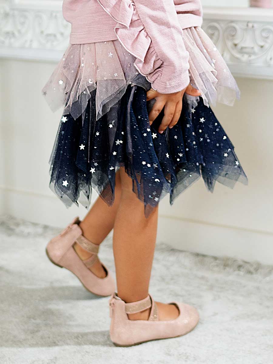 Two Tone Star Tulle Skirt for Girls