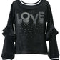 Love Rhinestone Black Sweatshirt for Girls