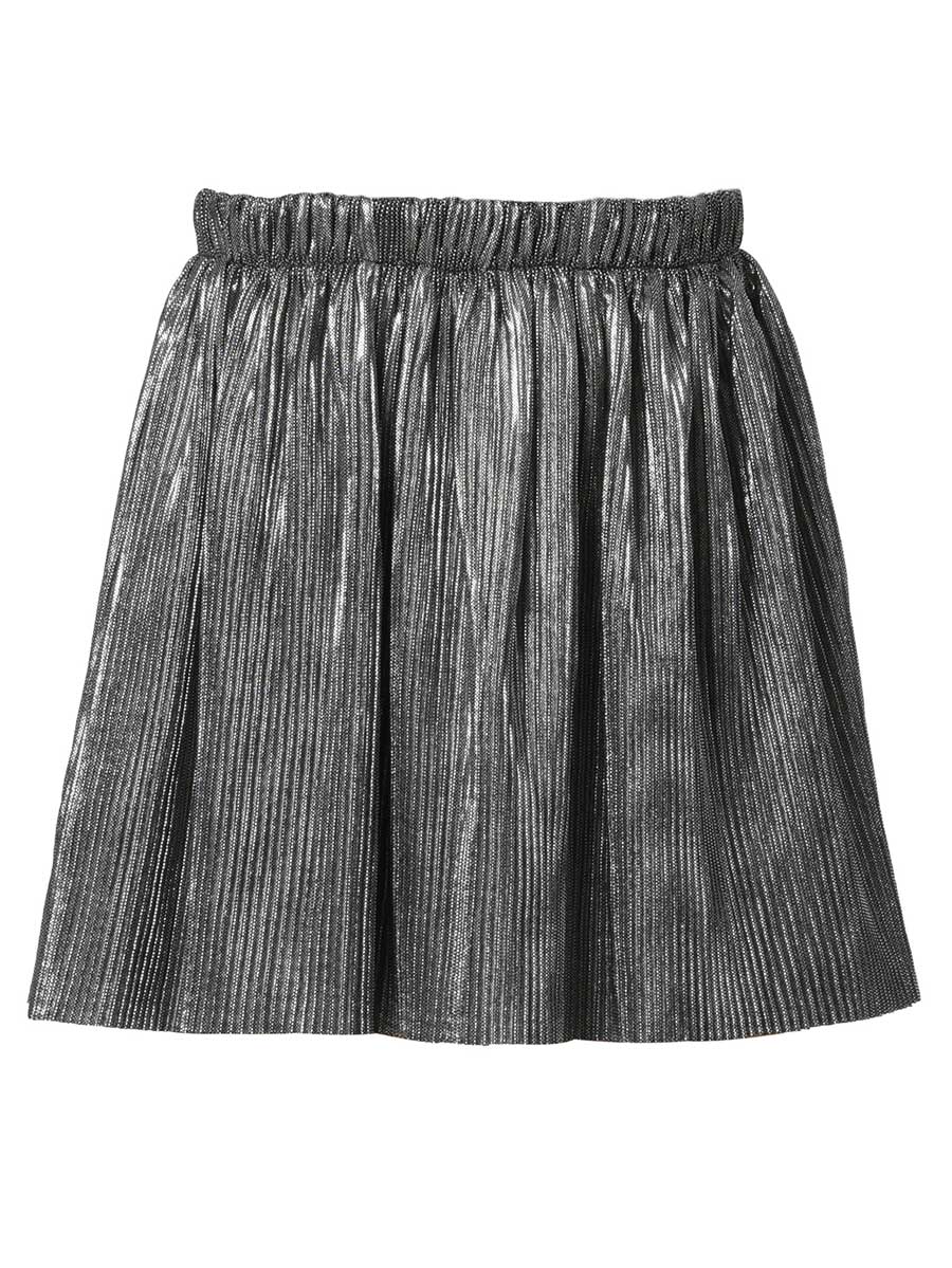 Silver Pleated Skirt for Girls