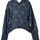 Girls Navy Stars Hoodie Sweatshirt