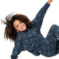 Girls Navy Stars Hoodie Sweatshirt