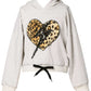 Girls Faux Fur Heart Hoodie Sweater