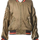 Girls Olive Satin Bomber Jacket