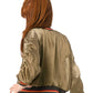 Girls Olive Satin Bomber Jacket