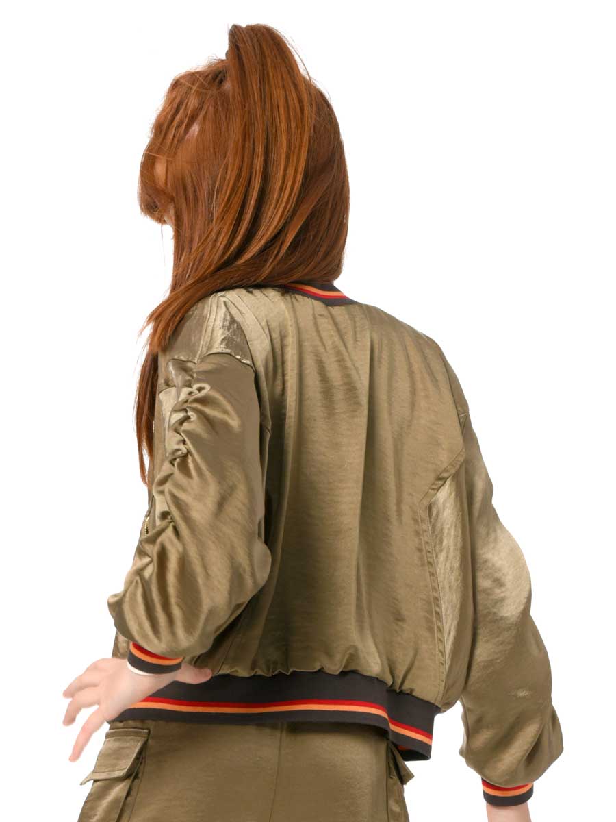 FITTED Olive Bomber Jacket Women Olive Women Jackets