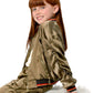 Girls Olive Satin Bomber Jacket