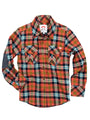 Burnt Sienna Plaid Flannel Shirt for Boys