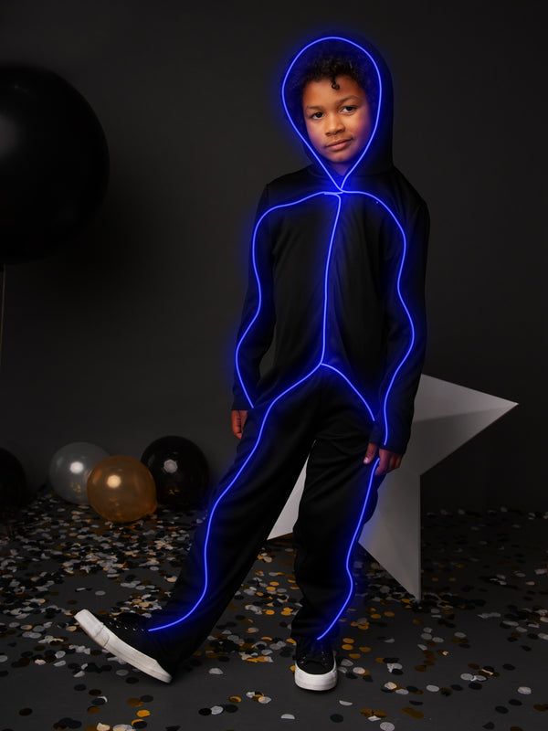 LED Stickman Kids Costume, Assorted Colours, All in One Chasing Fireflies