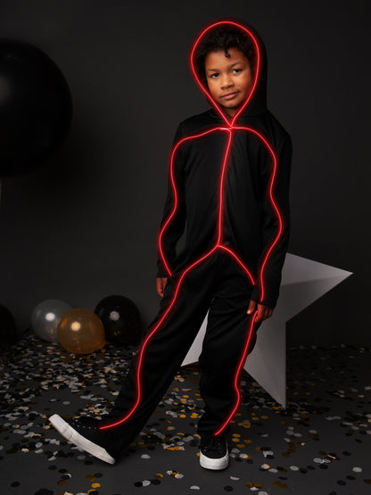 LED Light Up Stickman Costume For Kids in Assorted Colors