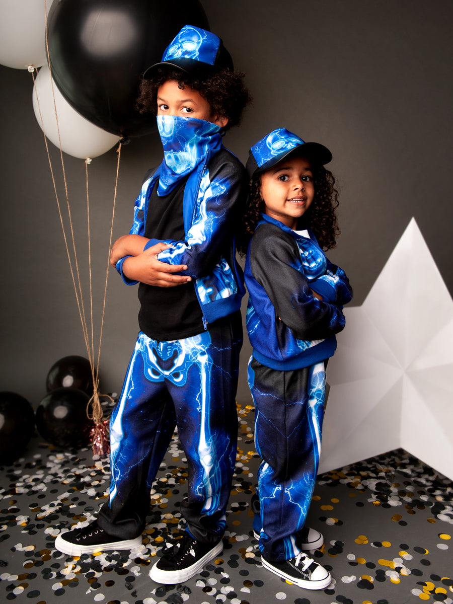 Electric Skeleton Tracksuit Costume for Kids