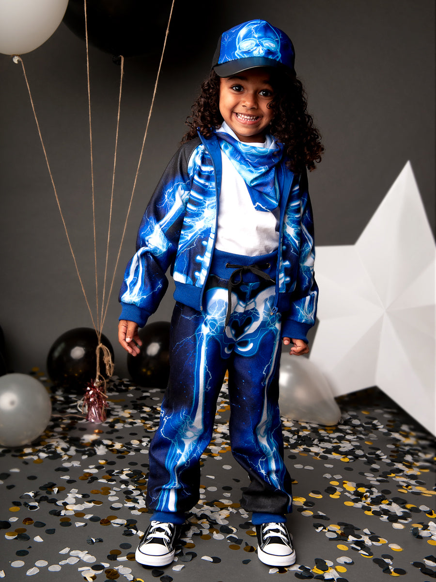 Electric Skeleton Tracksuit Costume for Kids