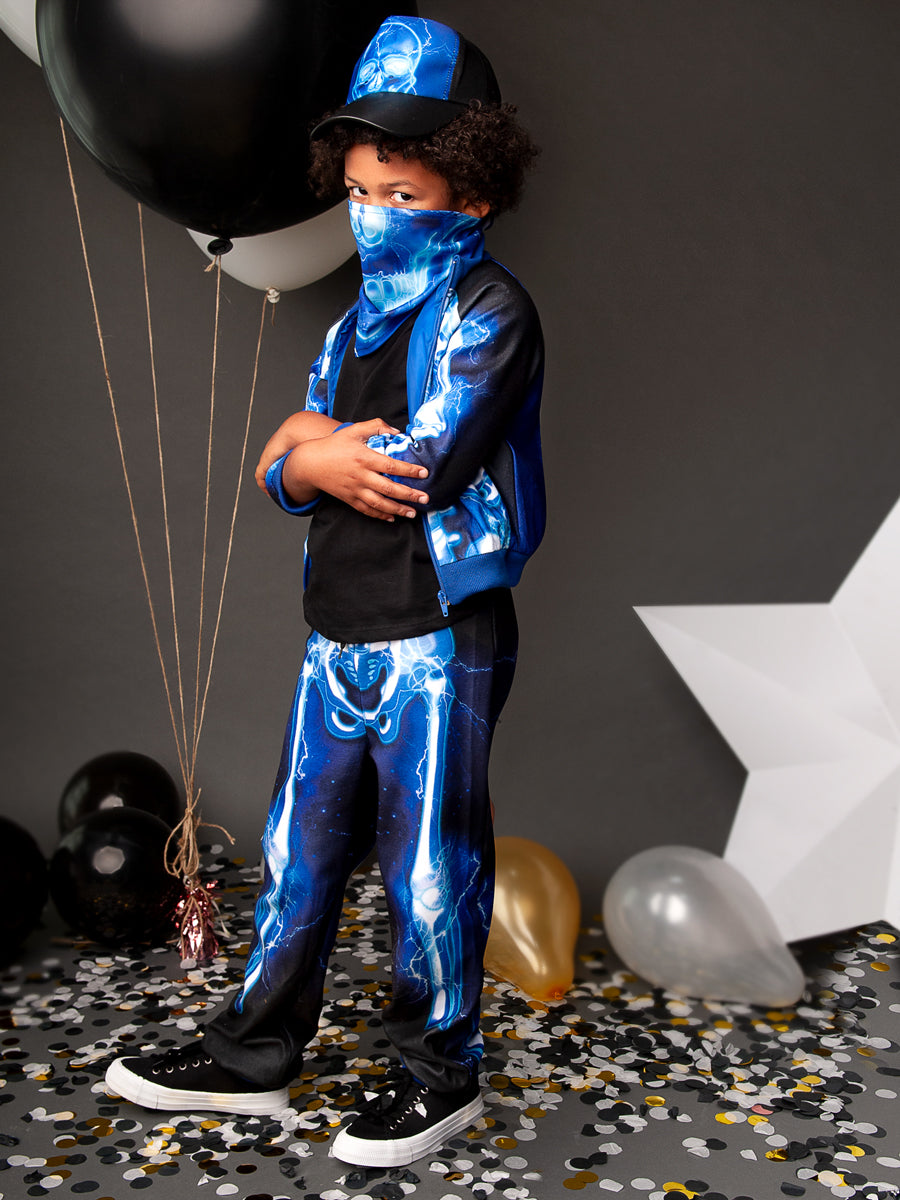 Electric Skeleton Tracksuit Costume for Kids