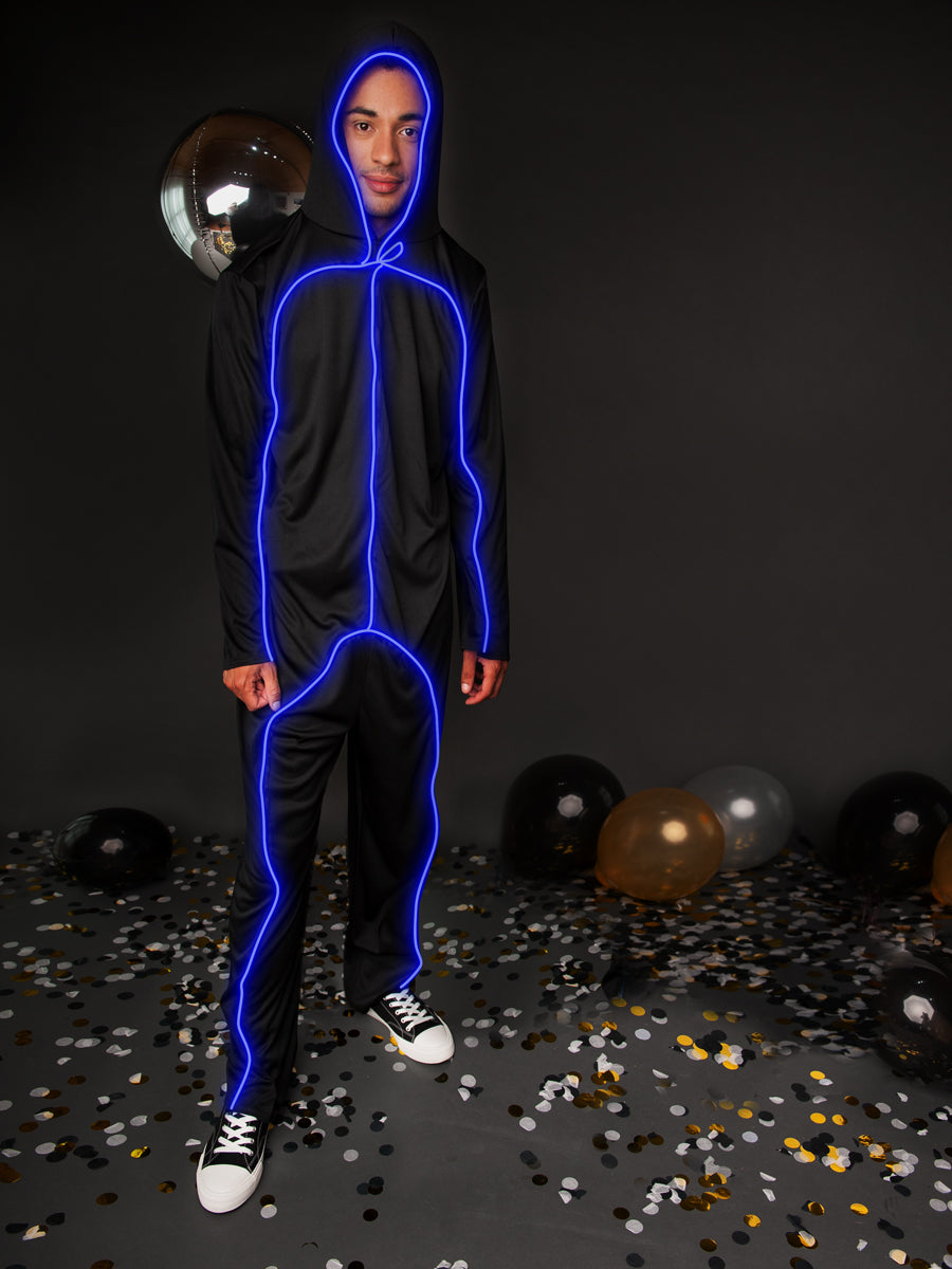 LED Light Up Stickman Costume For Adults in Assorted Colors