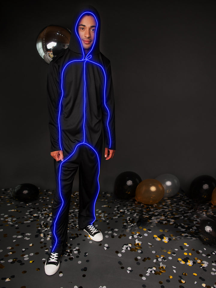 LED Light Up Stickman Costume For Adults in Assorted Colors