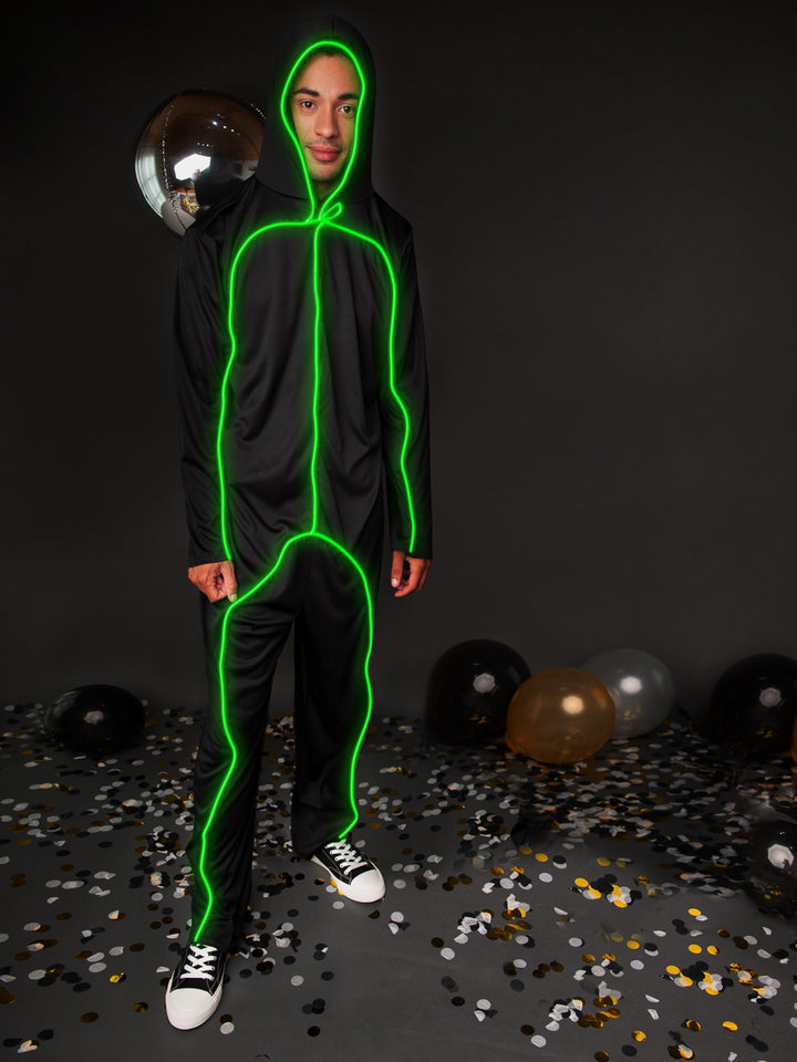 LED Light Up Stickman Costume For Adults in Assorted Colors