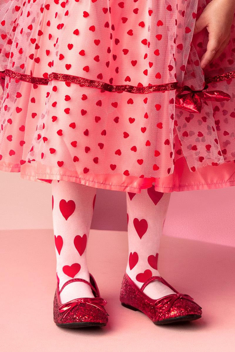 Love Heart Tights for Girls - Main Image