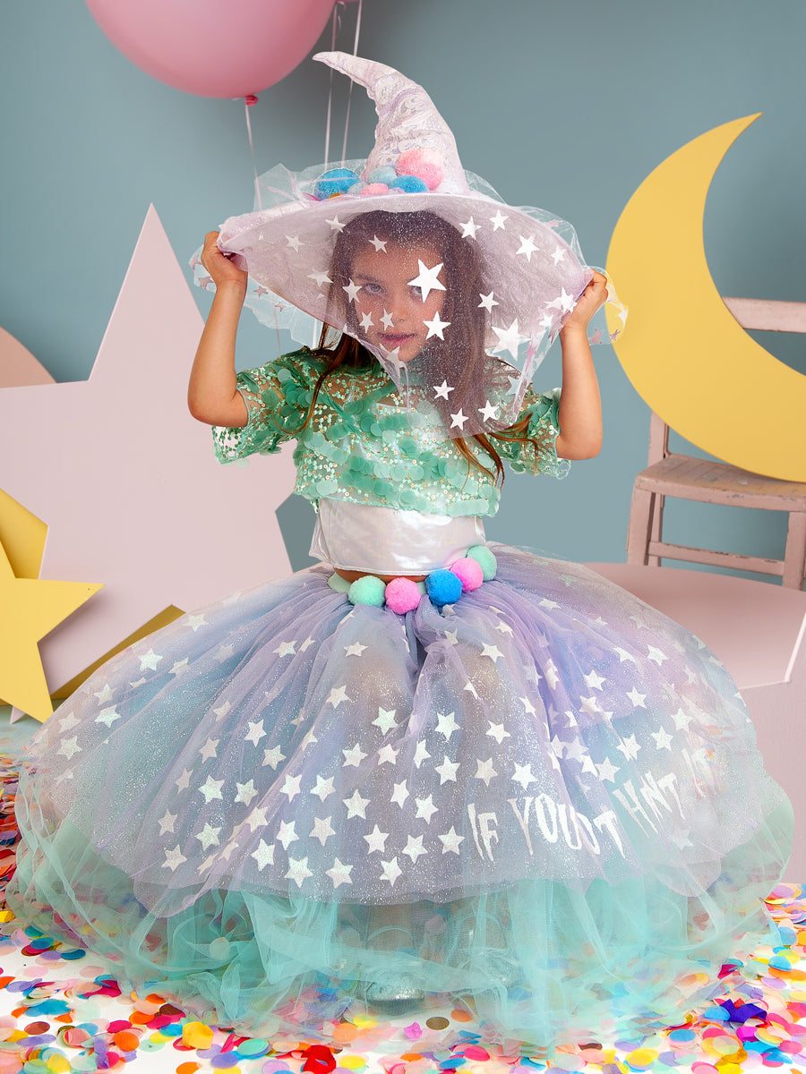 Witch Hat with Veil for Girls