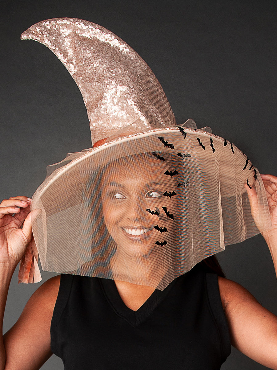 Batty Sequin Witch Hat