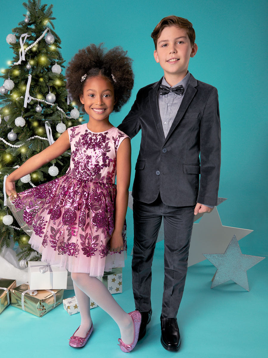 All Over Pink Sequin Dress for Girls