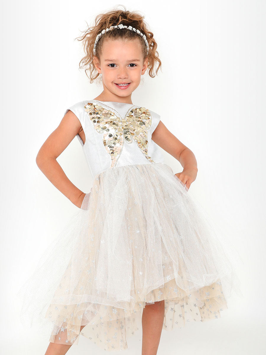 Sequin Butterfly Hi-Lo Dress for Girls