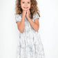 Silver Foil Velvet Party Dress for Girls