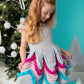 Scalloped Scuba Ruffle Dress for Girls