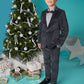 Boys Vintage Black Velvet Mod Two Piece Suit