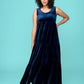 Womens Midnight Velour Maxi Dress