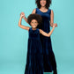 Girls Midnight Velour Maxi Dress
