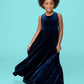 Girls Midnight Velour Maxi Dress