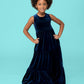 Girls Midnight Velour Maxi Dress