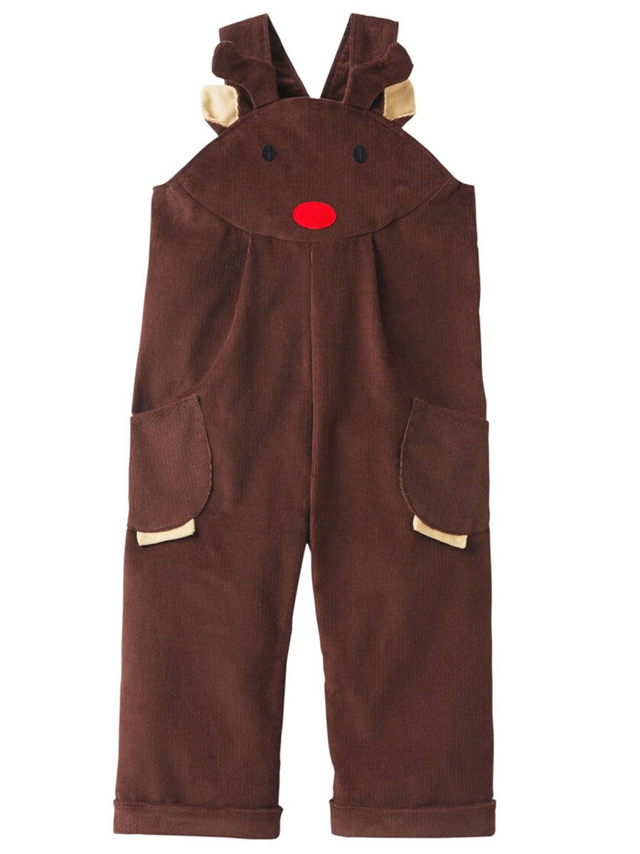 Reindeer Holiday Overalls For Kids