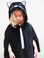 Black Cat Velvet Dress-Up Cape for Girls