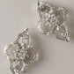 Baroque Rhinestone Silver Barrettes (Set of 2)