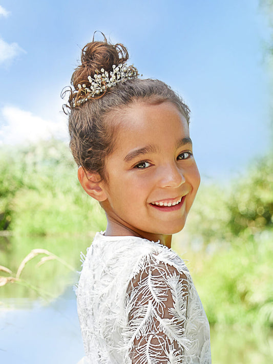 Girls Freshwater Pearl & Swarovski® Crystal Mini Tiara