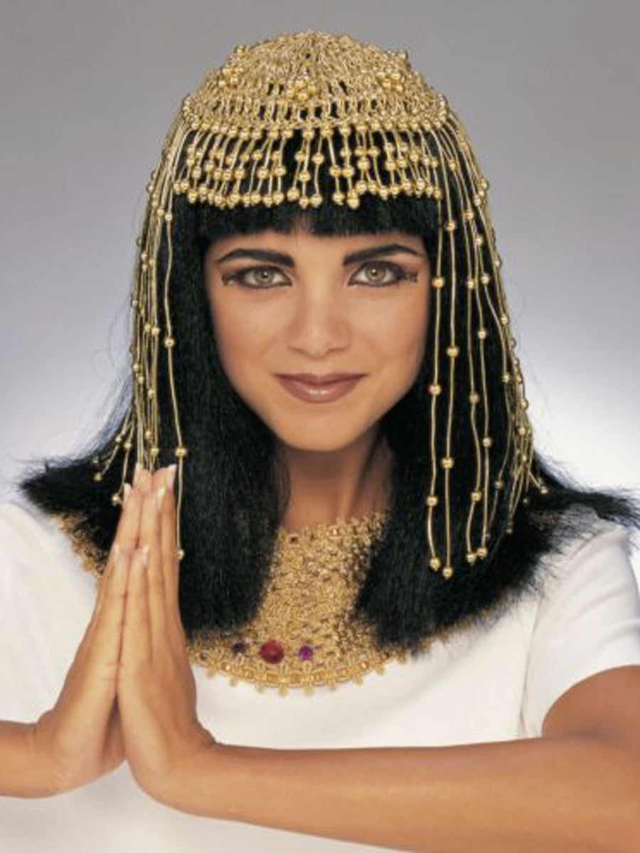 Mesh Beaded Gold Cleopatra Headpiece