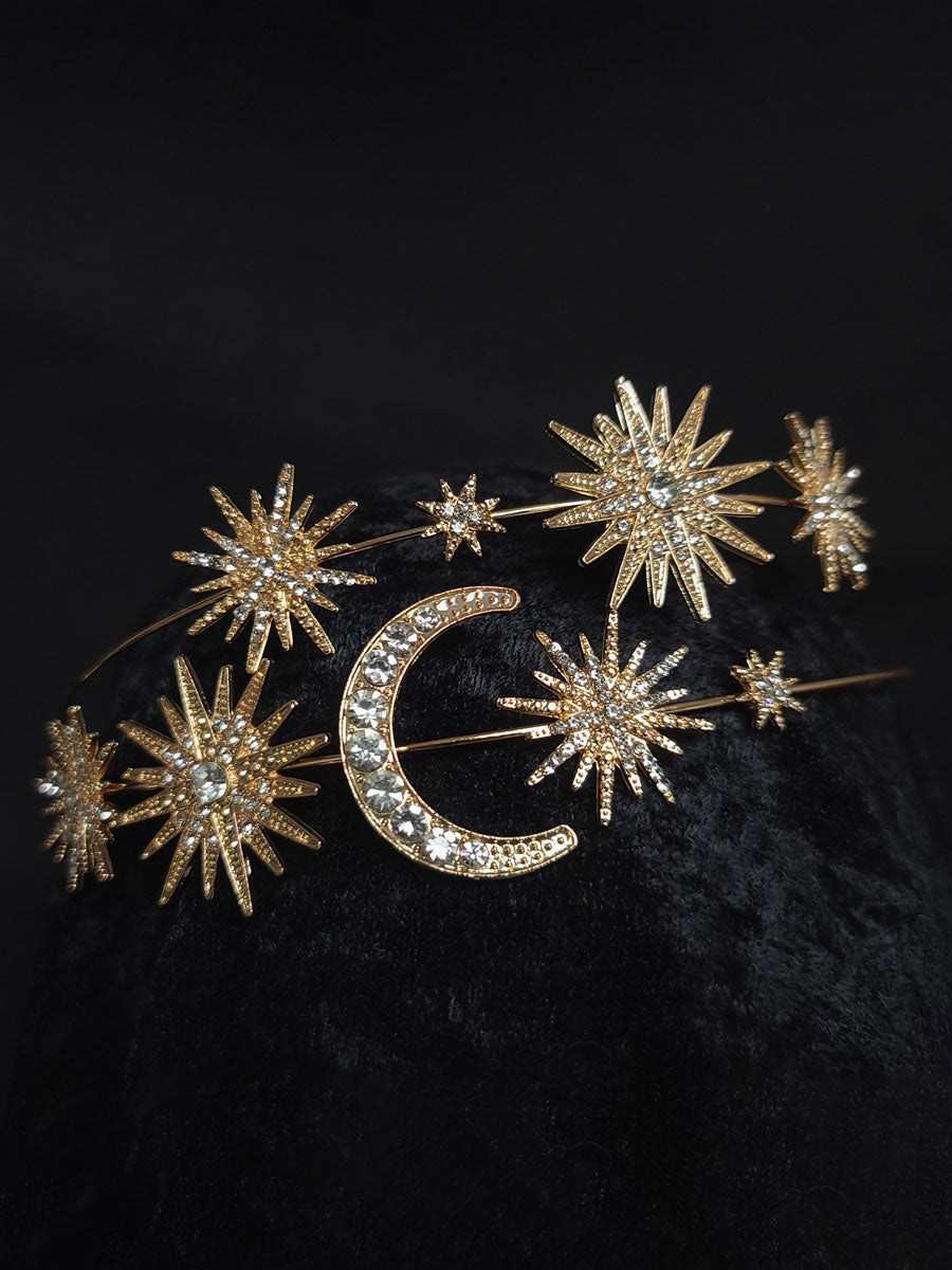 Moon & Stars Gold Tiara