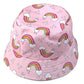 Girls Rainbow Bucket Sun Hat