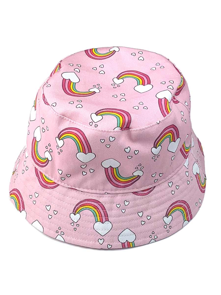 Girls Rainbow Bucket Sun Hat