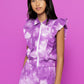Tie-Dye Ruffle Eyelet Romper For Girls
