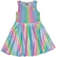 Iridescent Rainbow Stripe Dress For Girls