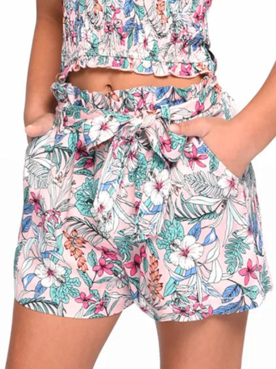 Floral Pink Shorts for Girls