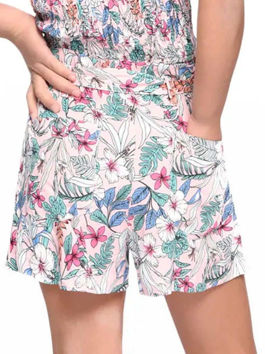 Floral Tie Shorts for Girls