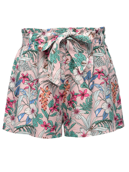 Floral Shorts with Belt for Girls